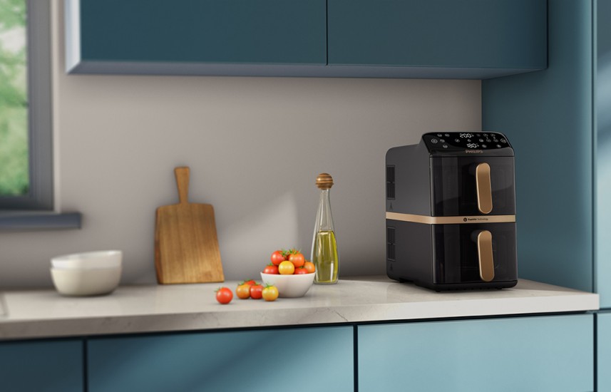 Dvojitá porce inovací od značky Philips – Představujeme horkovzdušné fritézy, které šetří místo a poprvé přichází i s párou